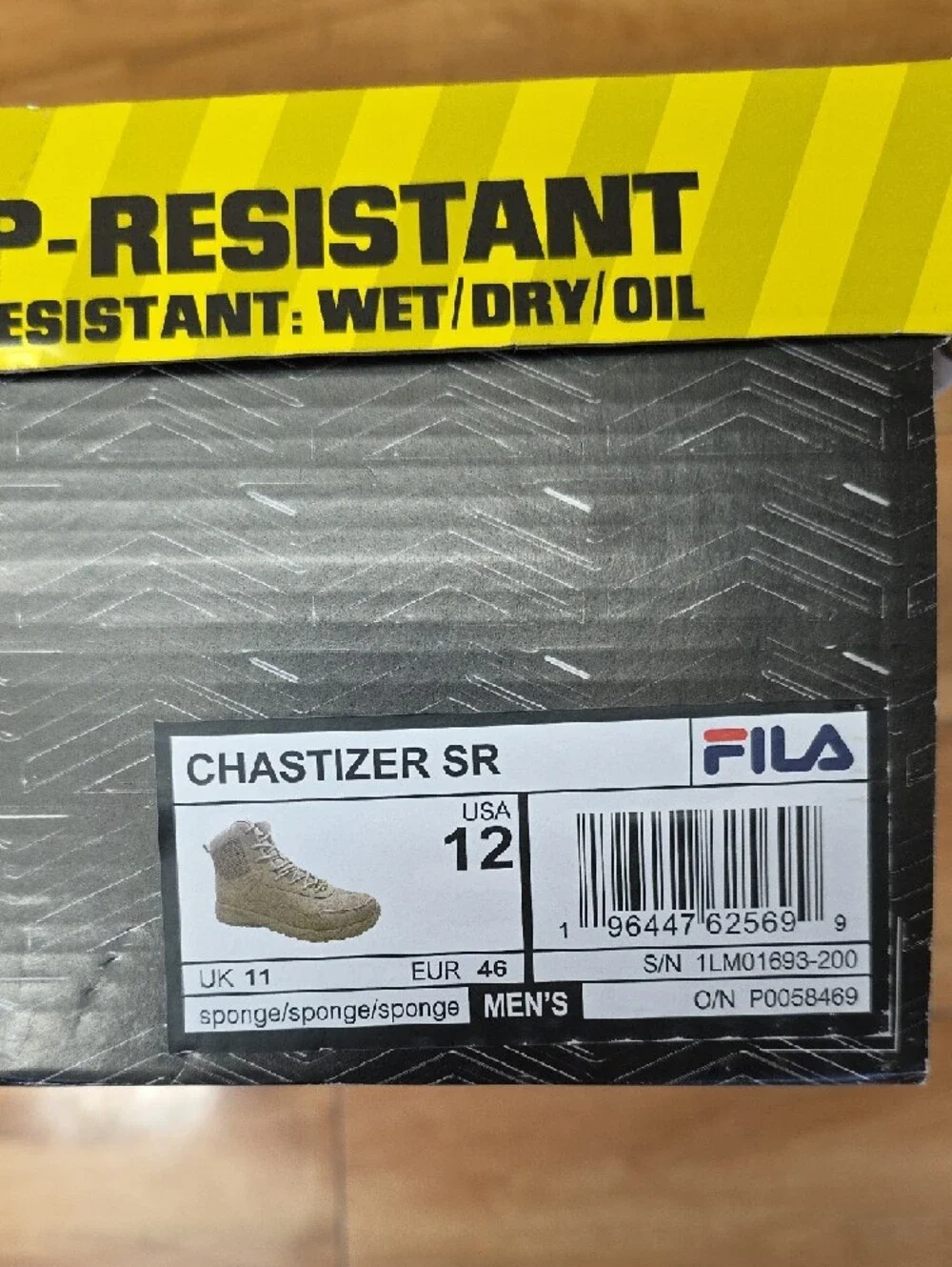 FILA Chastizer SR Men's Tactical Slip Resistant Work Boots Size 12 Tan NEW